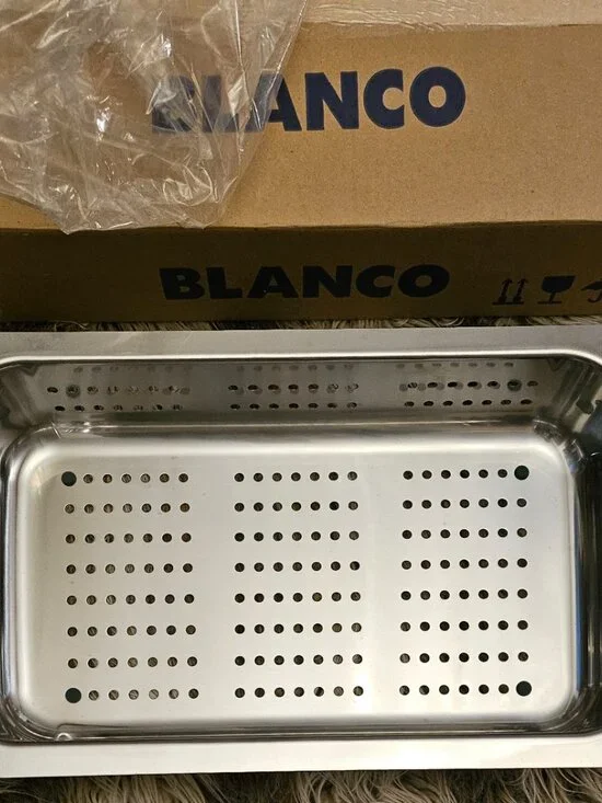 NEW Box  Blanco 514015 Stainless Steel Colander, sits on sink rim - Picture 4 of 7